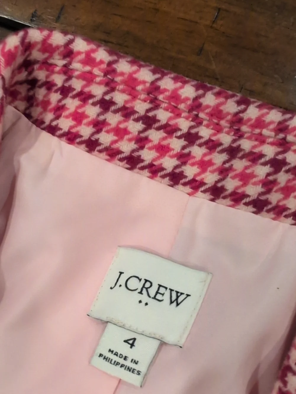 J. Crew Campbell Wool Blend Houndstooth Blazer